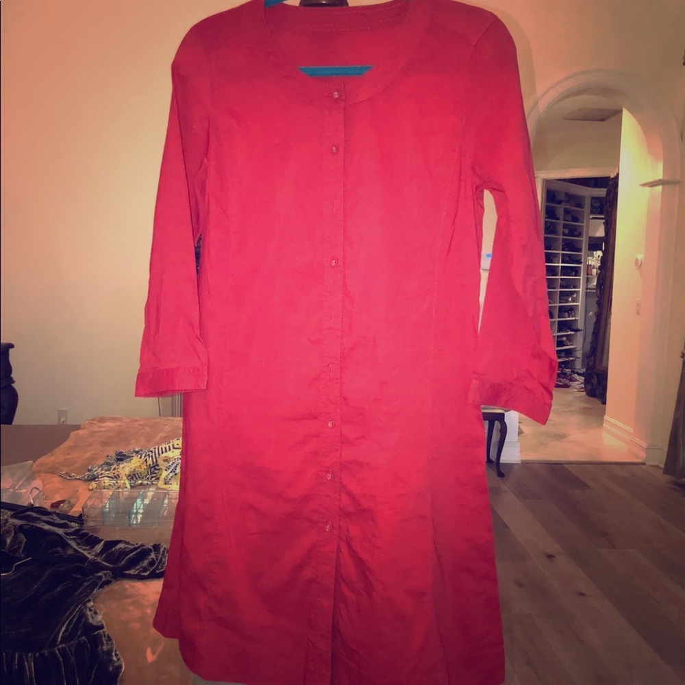 Eileen Fisher Red Button down Dress